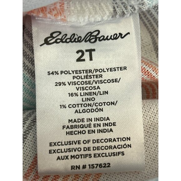 Eddie Bauer Kids 2T Striped Summer Shirt Pastel Coastal Retro Baby Boy Classic - Picture 4 of 5